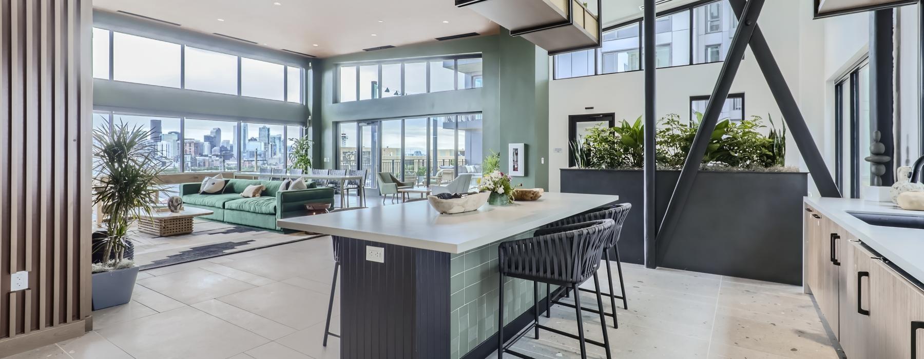 a kitchen and dining room