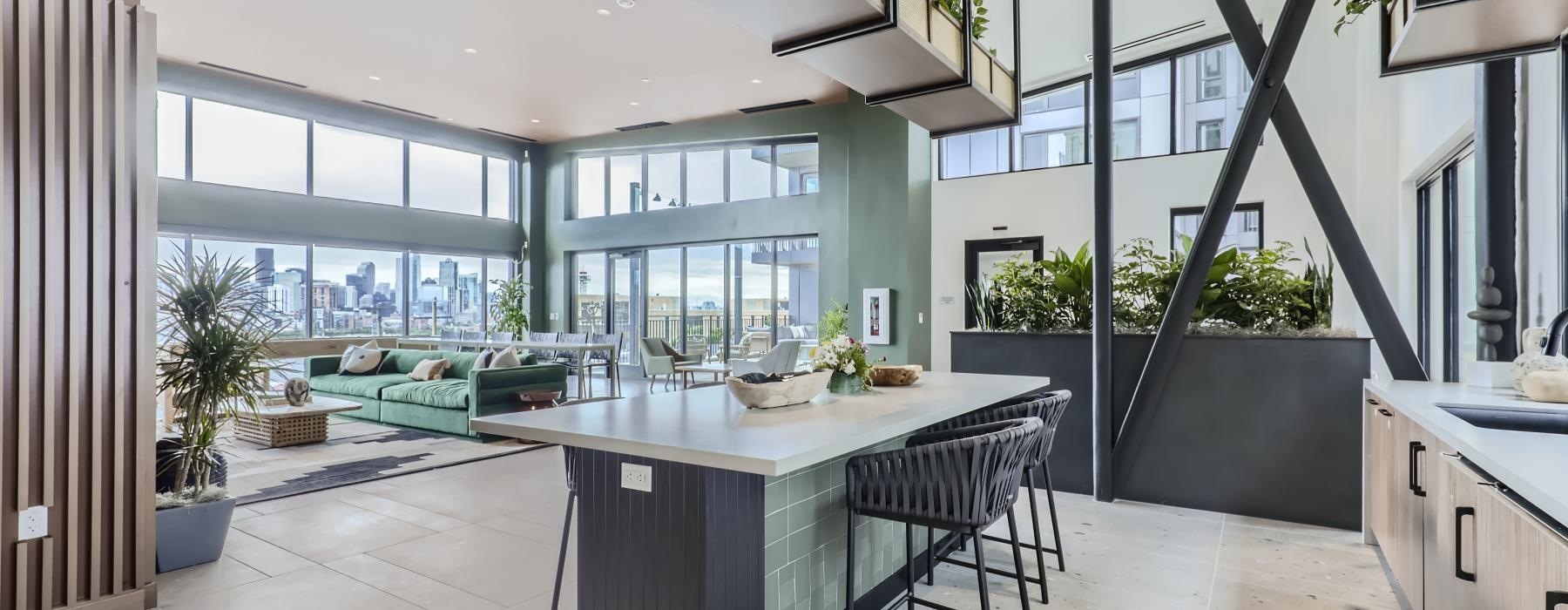 a kitchen and dining room